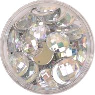 Plastic Crystal AB Sew On Stones Round 20mm