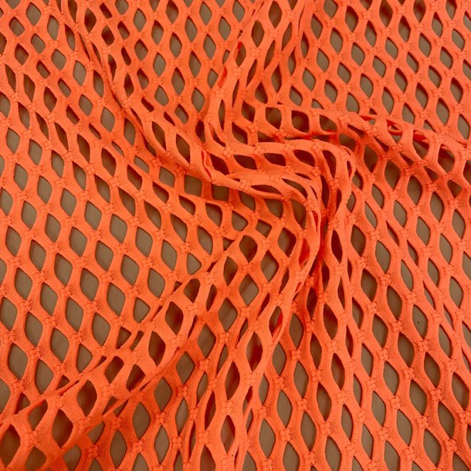 Large Hole Fishnet – Neon Orange – 4 Way Stretch – Shine Trimmings ...