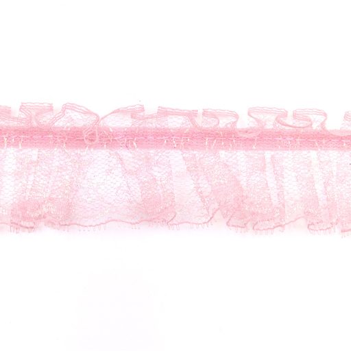 Box Pleat Nylon Lace Trimming 163 - Dusty Pink AB