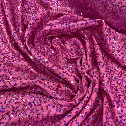 Broadway Sequin Fabric - Bubble Gum Pink-Hologram Sequin