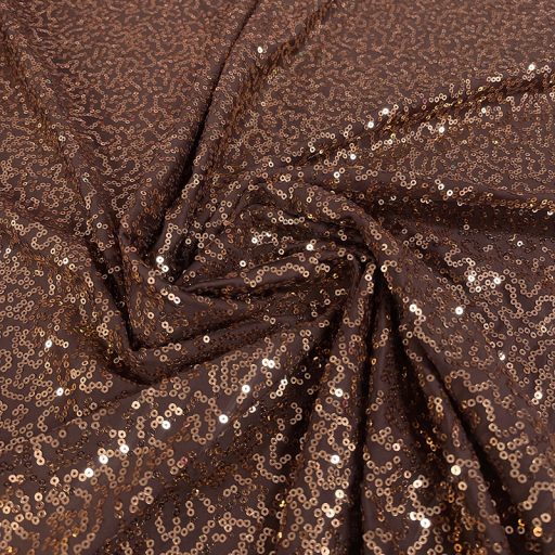 Broadway Sequin Fabric - Chocolate - Metallic Sequin