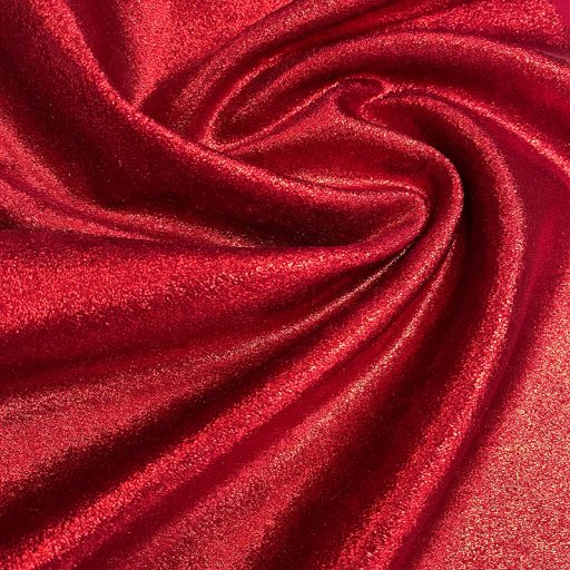 Metallic Foil Velvet - Red