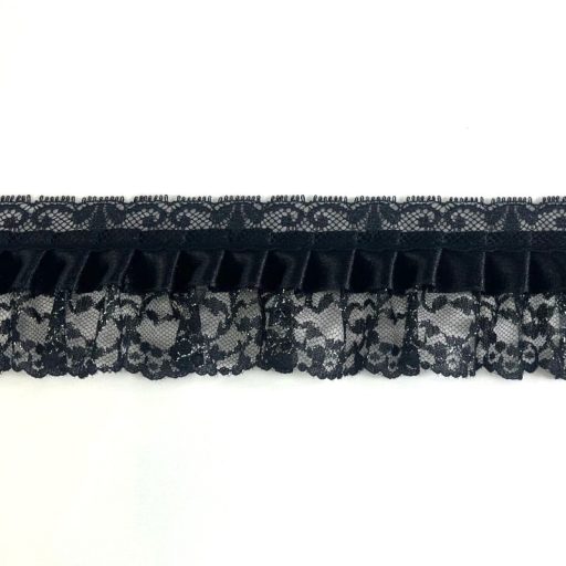 Small Dolls Lace Trimming - Black/Silver