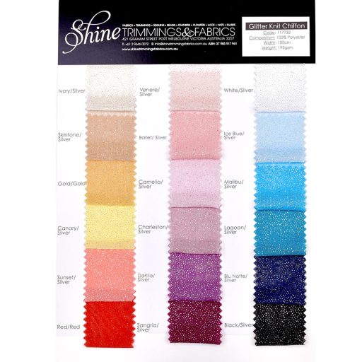 Glitter Knit Chiffon Sample Cards