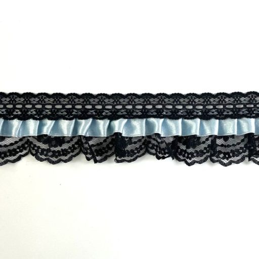 Small Dolls Lace Trimming - Black/Dusty Blue