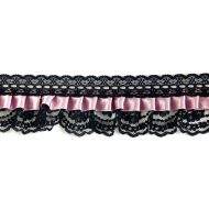 Small Dolls Lace Trimming - Black/Dusty Pink