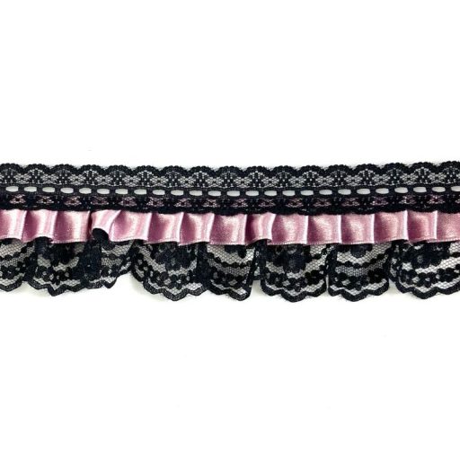 Small Dolls Lace Trimming - Black/Dusty Pink