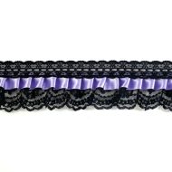 Small Dolls Lace Trimming - Black/Lilac