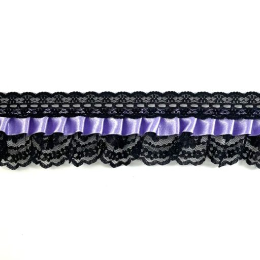 Small Dolls Lace Trimming - Black/Lilac