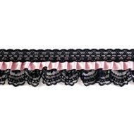 Small Dolls Lace Trimming - Black/Pink