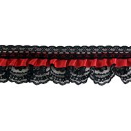 Small Dolls Lace Trimming - Black/Red