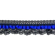 Small Dolls Lace Trimming - Black/Royal