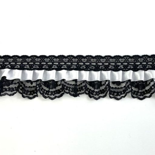 Small Dolls Lace Trimming - Black/White