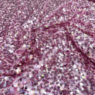 Belle Sequin Stretch Mesh Pink