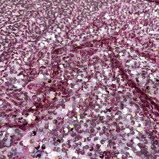 Belle Sequin Stretch Mesh Pink