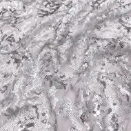 Coral Reef Embroidery Stretch Mesh Platinum