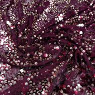 Riviera Sequin Stretch Mesh Burgundy/Gold