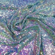 Opalescent Embroidery Sequin Stretch Mesh