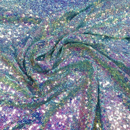 Opalescent Embroidery Sequin Stretch Mesh
