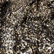 Ragtime Embroidery Sequin Stretch Mesh Black/Gold