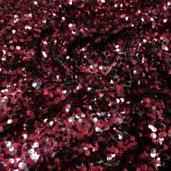 Ragtime Embroidery Sequin Stretch Mesh Black/Red