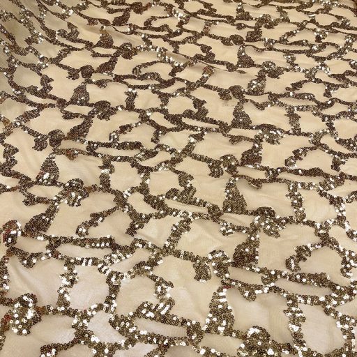 Showtime Embroidery Sequin Stretch Mesh Nude - Image 2