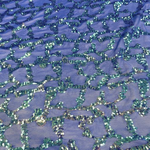 Showtime Embroidery Sequin Stretch Mesh Royal Iridescent - Image 2