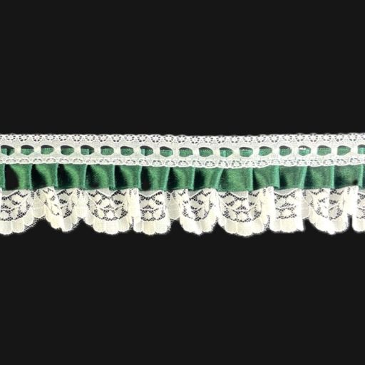 Small Dolls Lace White/Bottle Green