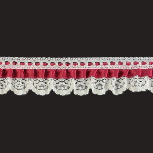 Small Dolls Lace White/Burgundy