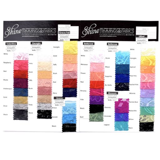 Stretch Lace Sample Cards