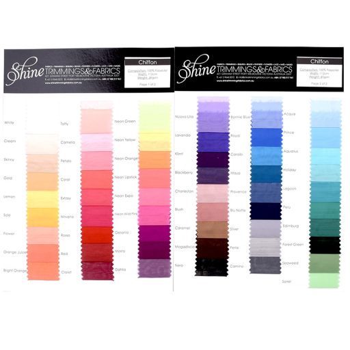 Chiffon Sample Cards