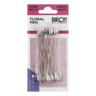 Birch Florist Pins White - Large