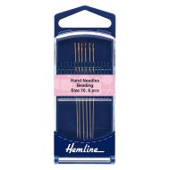 Hemline Beading Hand Needles Size 10 Gold eye 6 pcs
