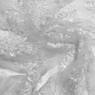 Amélie Beaded Lace with Scalloped Edge White