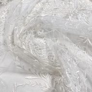 Ivory Double Scallop Edge Spider Web Organza Lace