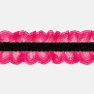 Wide Garter Elastic 251 - Black / Fuchsia
