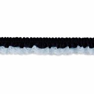 Single Edge Garter Elastic 005 - Black / Dusty Blue