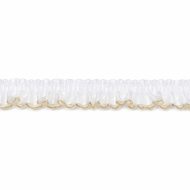 Single Edge Garter Elastic 123 -  White / Gold