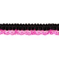Single Edge Garter Elastic 133 - Black / Fuchsia