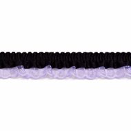 Single Edge Garter Elastic 133 - Black / Mauve
