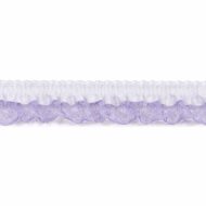 Single Edge Garter Elastic 133 - White / Mauve