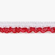 Single Edge Garter Elastic 133 - White / Red