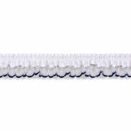 Single Edge Garter Elastic 133 - Two Tone White / Navy