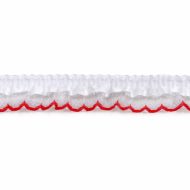 Single Edge Garter Elastic 133 - Two Tone White / Red