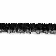 Single Edge Garter Elastic 3313 - Black / Black