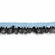 Single Edge Garter Elastic 3313 - Dusty Blue / Black