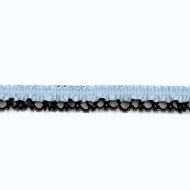 Single Edge Garter Elastic 343 -  Dusty Blue / Black