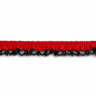 Single Edge Garter Elastic 343 -  Red / Black