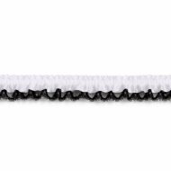 Single Edge Garter Elastic 343 -  White / Black