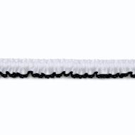 Single Edge Garter Elastic 631 -  White / Navy